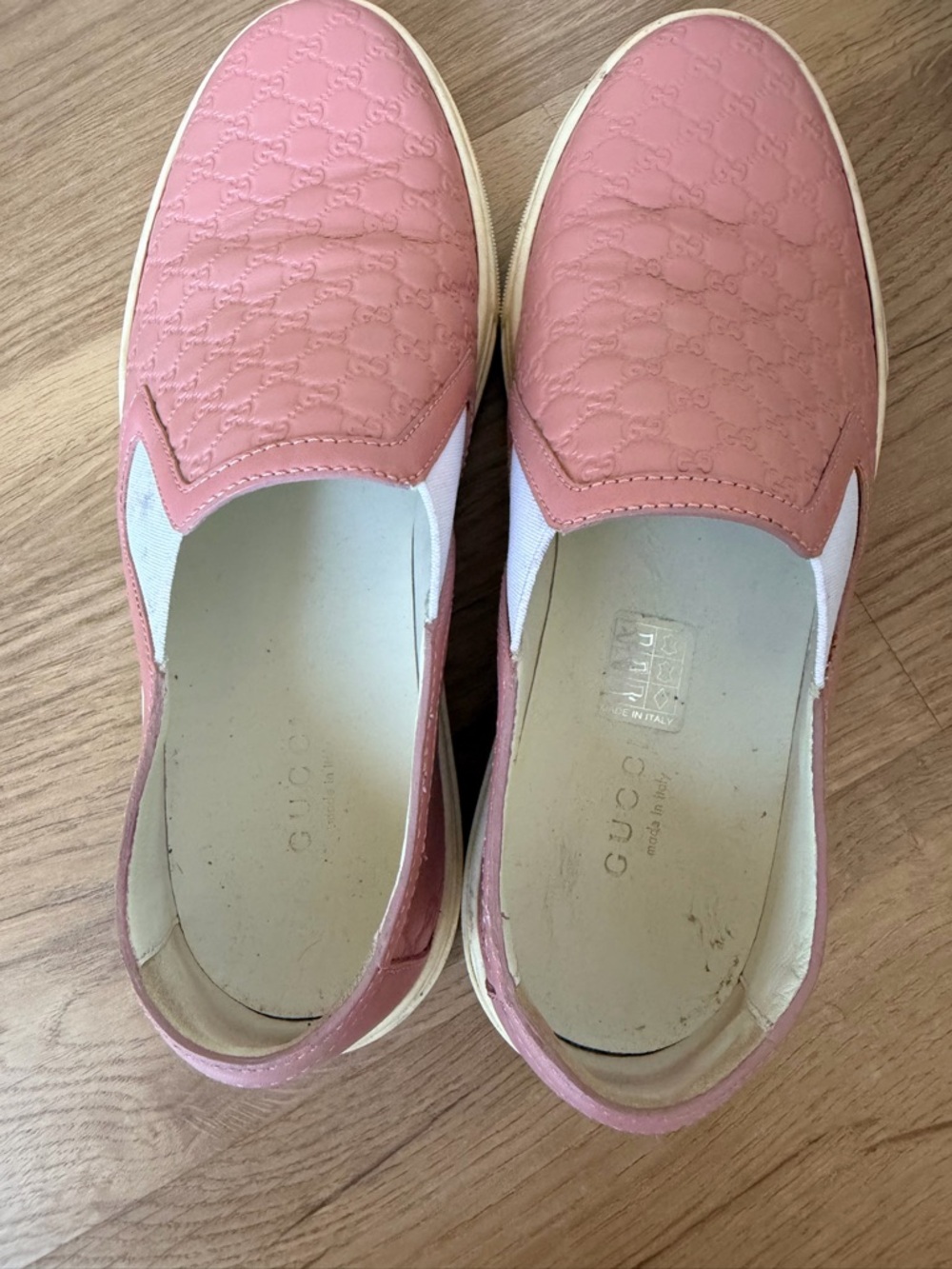 Gucci Rose Pink GG Embossed Slip-On Sneakers - Picture 5 of 6
